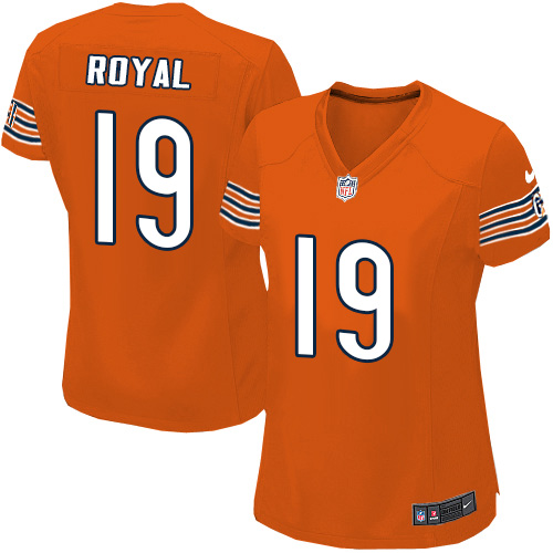 Women's Elite Eddie Royal Nike Jersey Orange Alternate - #19 NFL Chicago Bears